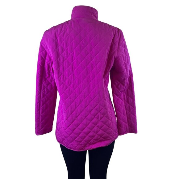Liz Claiborne Womens Fuchsia Polyester Quilted Zip-Up Jacket Size M Lightweight - Picture 3 of 8